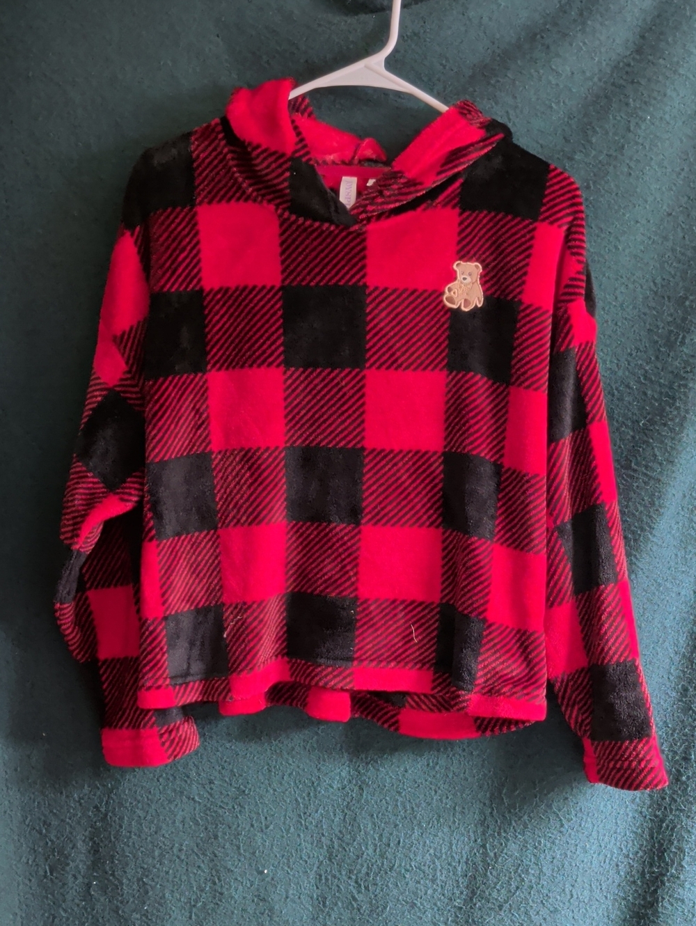 Cozy Women's Red & Black Buffalo Plaid Hoodie Top